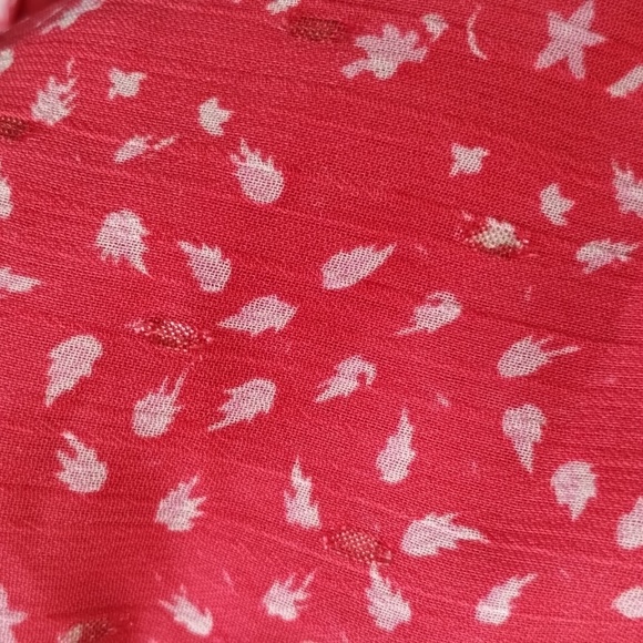 Joie pink w/white floral print flutter sheer sleeve, lined flowy blouse medium - Picture 9 of 9